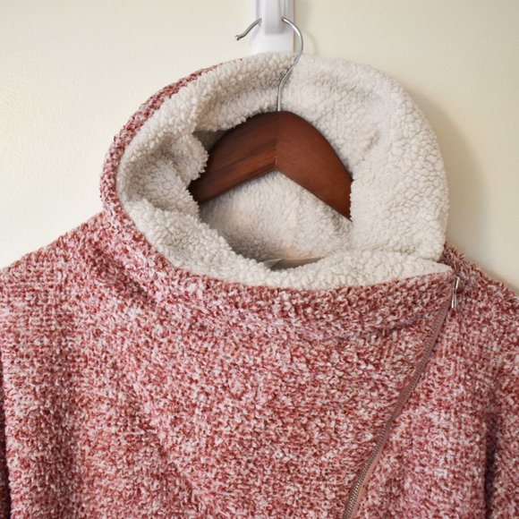Kirundo color block teddy sherpa pullover with zipper neck - Picture 7 of 14